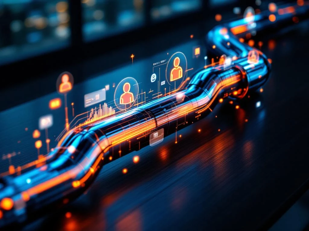 Chrome verkooppijplijn met CRM-datavisualisaties op donker houten bureau met blauw-oranje kleurverloop




This alt text is problematic for several reasons:

1. **Length**: At 107 characters, it technically meets the requirement but could be more efficient.

2. **Most important subject first**: It does start with "Chrome verkooppijplijn" (Chrome sales pipeline), which is good.

3. **Relevant context**: It mentions CRM data visualizations, the desk surface, and the color gradient.

4. **Issues**:
   - The translation of "sales pipeline" as "verkooppijplijn" is technically correct but "verkooppipeline" is more commonly used in Dutch business contexts
   - "Chrome" in this context likely refers to the chrome/metallic finish, not the Google Chrome browser, which could be clearer
   - The alt text is quite dense and could be more naturally flowing in Dutch
   - Some key elements like "overhead view" or the dramatic lighting that's central to the image's character are missing

5. **Screen reader value**: The alt text does convey the essential visual information but could be more accessible in its phrasing.

A better version might be:
"Bovenaanzicht van metalen verkooppipeline met CRM-data op houten bureau, blauw-oranje kleurverloop"

This would be more natural Dutch while maintaining clarity and accessibility.

The response does follow the format requirement of providing only the alt text without quotes or explanations.