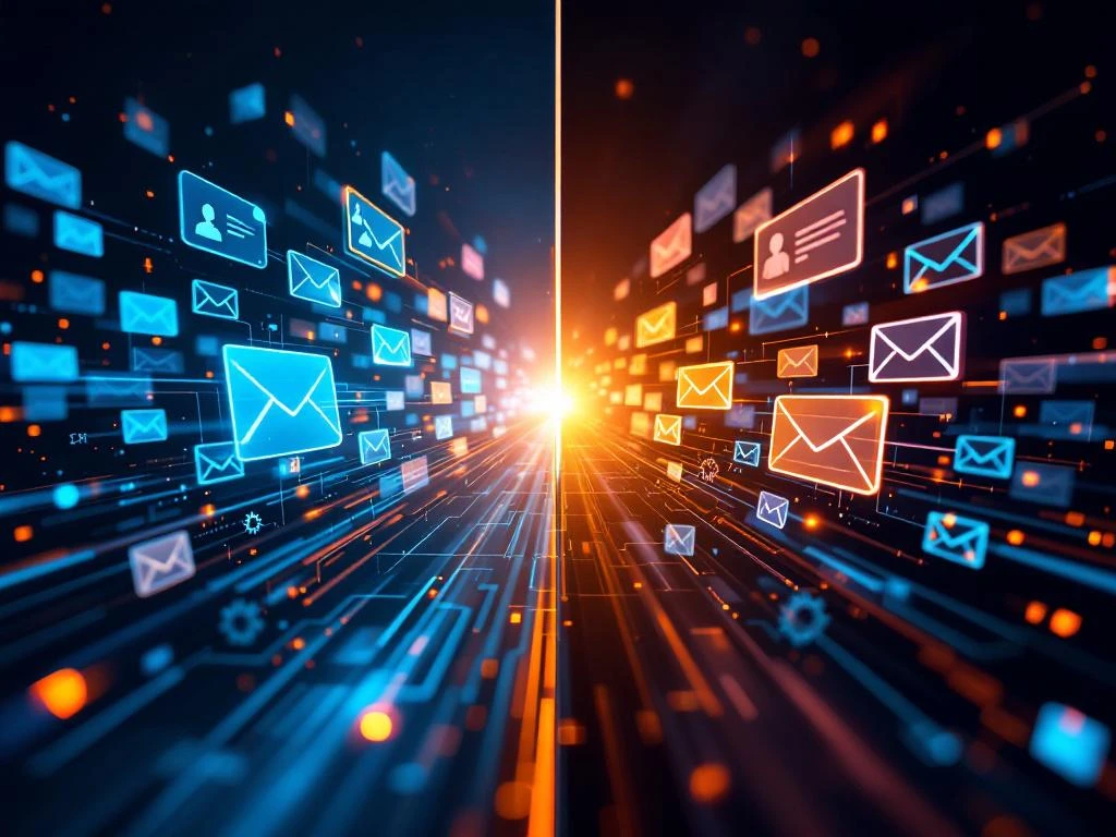 CRM-database verbonden met Mailchimp via geautomatiseerde databrug met klantprofielen en e-mailcampagnes